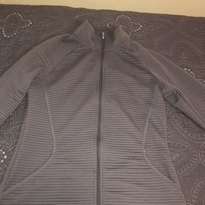 ADIDAS SMALL GRAY GOLF JACKET W RIBBING !